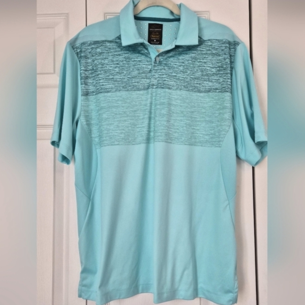 Greg Norman RapiChill Golf Polo Shirt Blue Performance Athletic